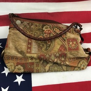 Fossil Womans Handbag Floral Fabric Design